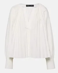 Proenza Schouler Blusa Monica in popeline di misto cotone Bianco