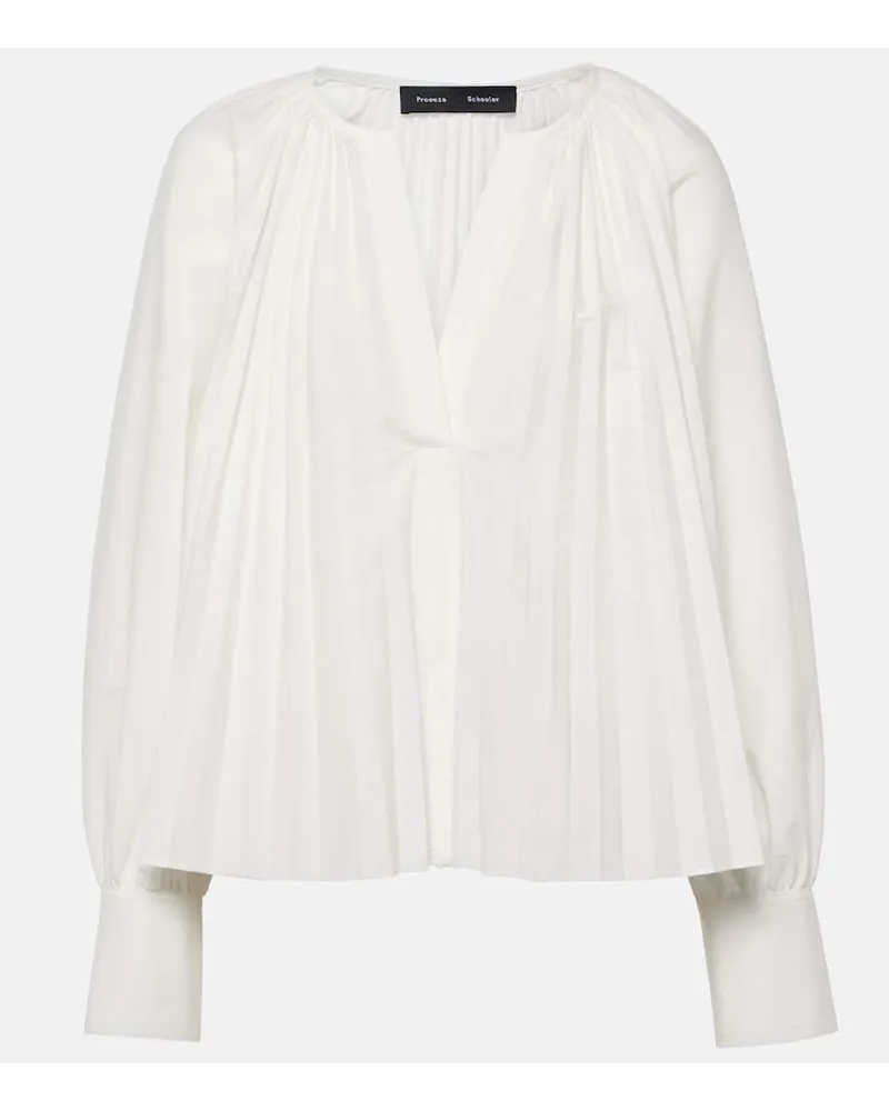 Proenza Schouler Blusa Monica in popeline di misto cotone Bianco