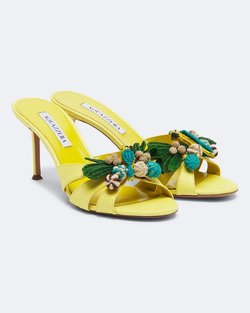 Aquazzura Mules Birdsong in rafia Multicolore