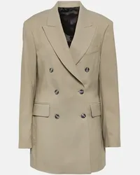 Acne Studios Blazer doppiopetto in misto lana Grigio