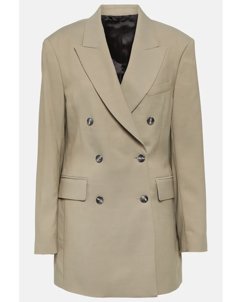 Acne Studios Blazer doppiopetto in misto lana Grigio