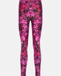 Versace Leggings con stampa a vita alta Rosa