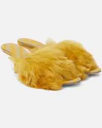 Burberry Mules Jackie in shearling e pelle Giallo