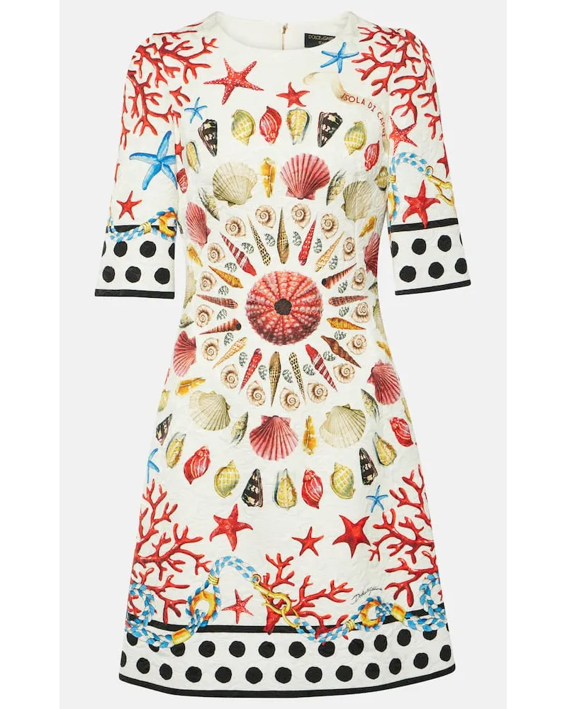 Dolce & Gabbana Miniabito Capri con stampa Bianco