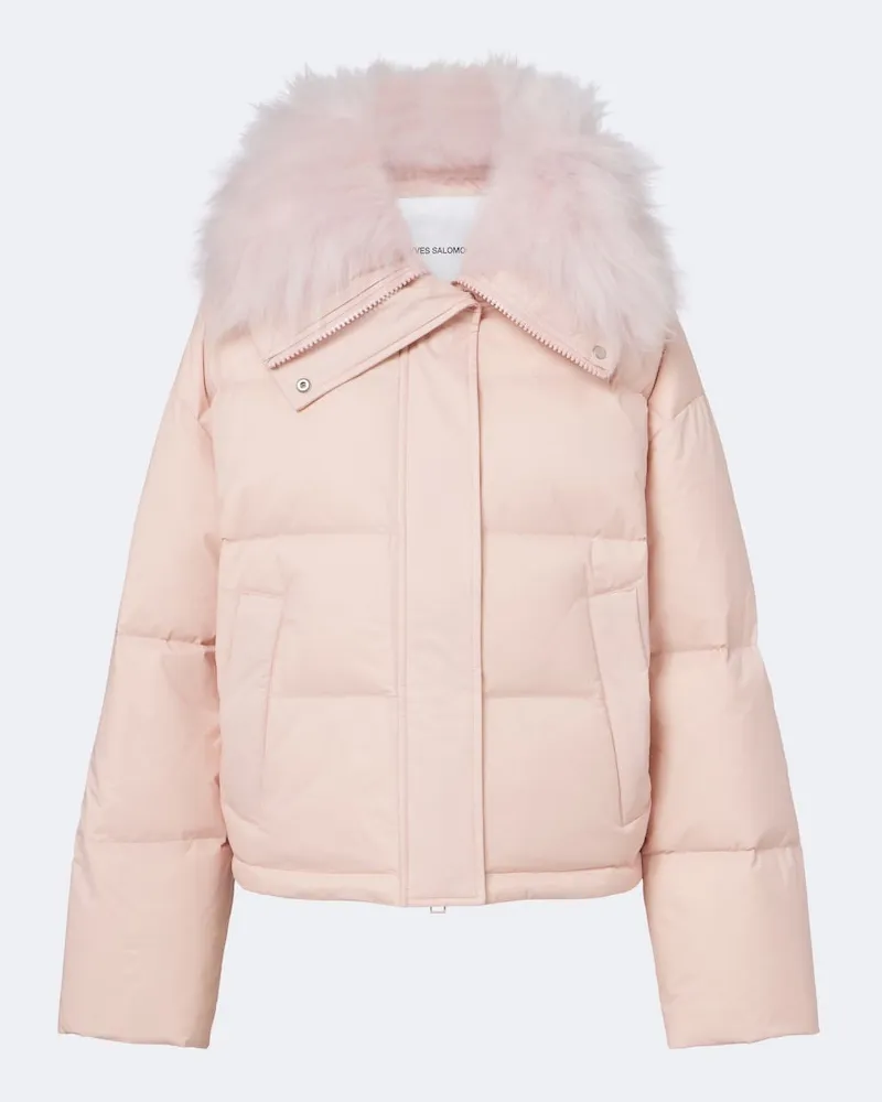 Yves Salomon Piumino Doudoune con shearling Rosa