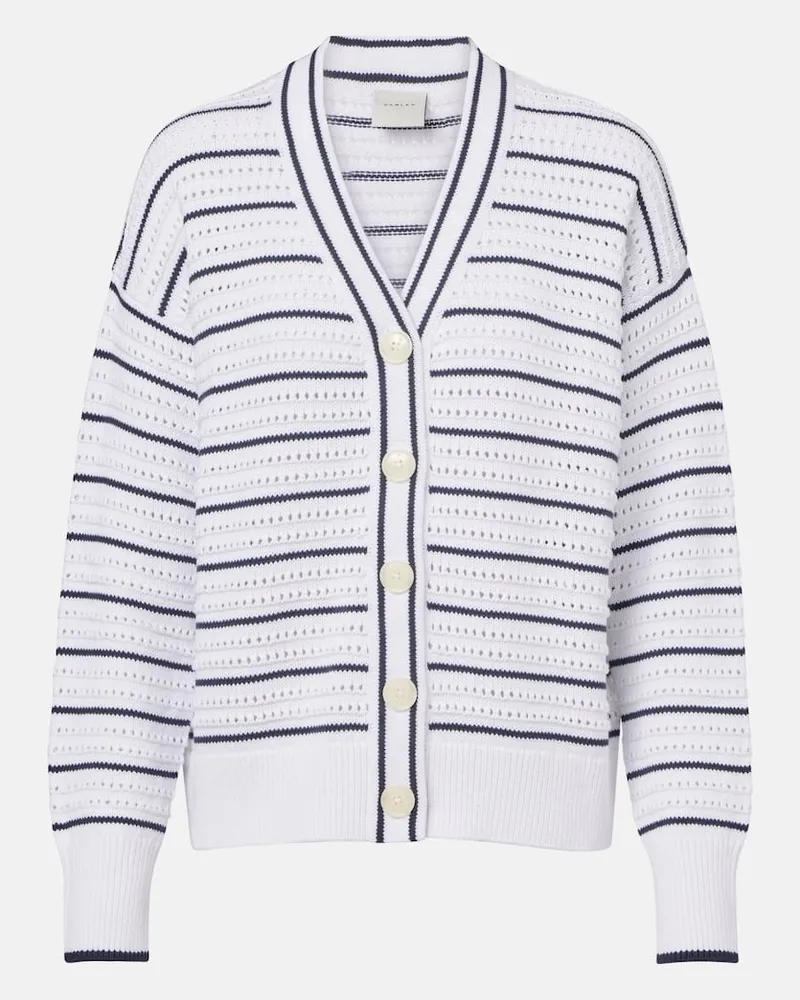 Varley Cardigan Antonia in cotone a righe Bianco