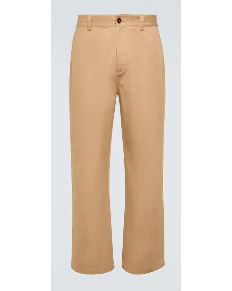 Marni Pantaloni regular in gabardine di cotone Neutro