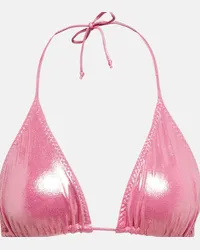 Norma Kamali Bikini a triangolo metallizzato Rosa