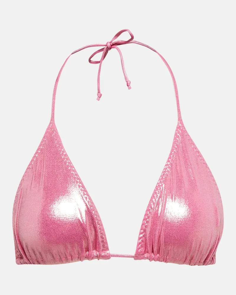 Norma Kamali Bikini a triangolo metallizzato Rosa