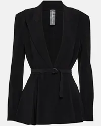 Norma Kamali Blazer in jersey con cintura Nero