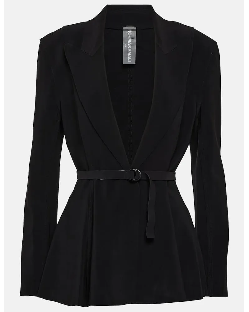 Norma Kamali Blazer in jersey con cintura Nero