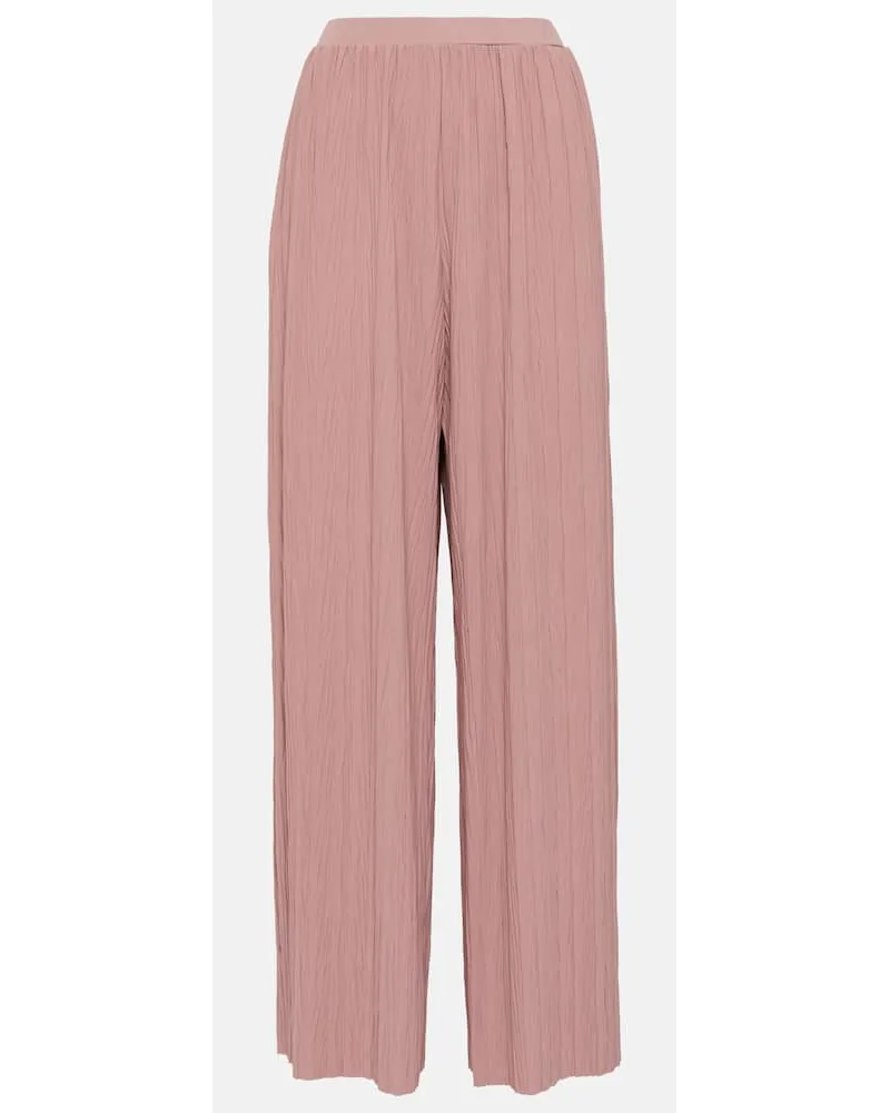 Max Mara Pantaloni Alfonsa in jersey a gamba larga Rosa
