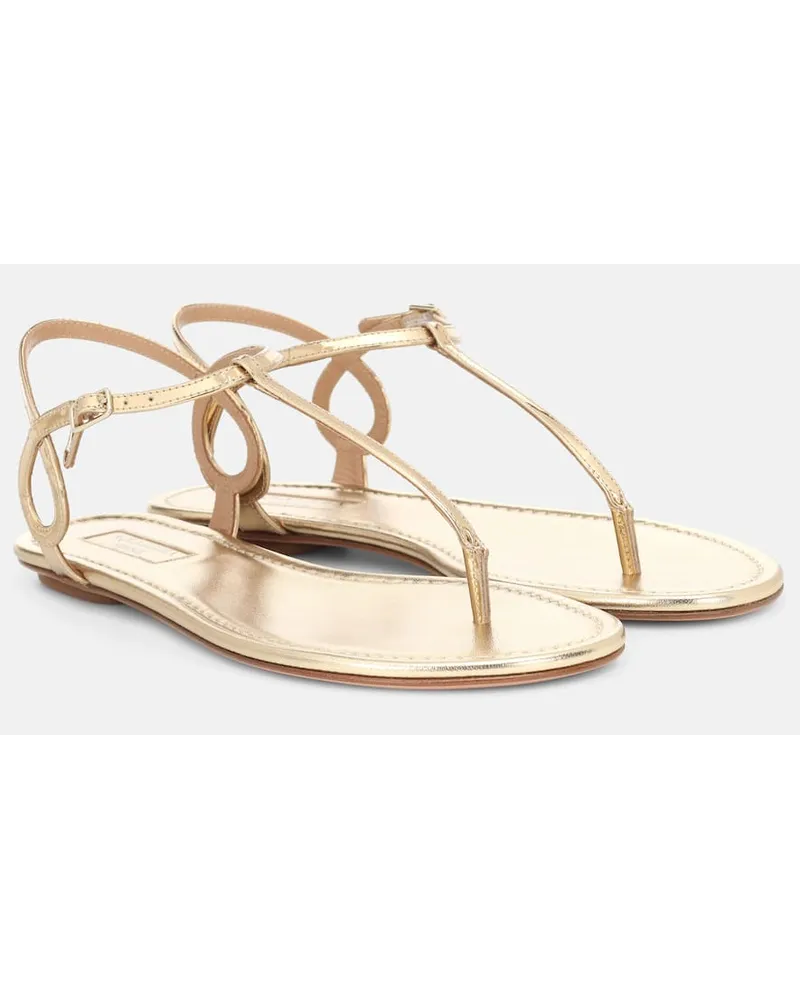 Aquazzura Sandali infradito Almost Bare in pelle Oro