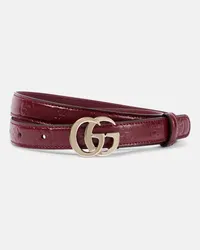 Gucci Cintura GG Milano in pelle Borgogna