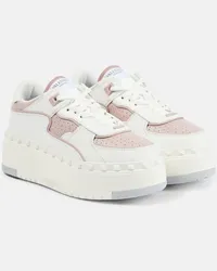 Valentino Garavani Sneakers Freedots XL in pelle con platform Bianco