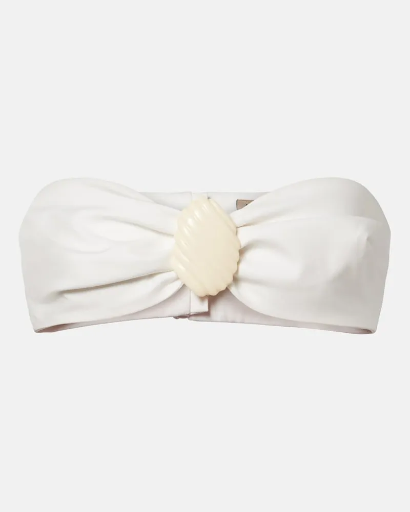 Adriana Degreas Top a fascia in misto cotone Bianco