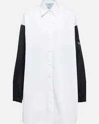 Prada Camicia in popeline e gabardine Multicolore