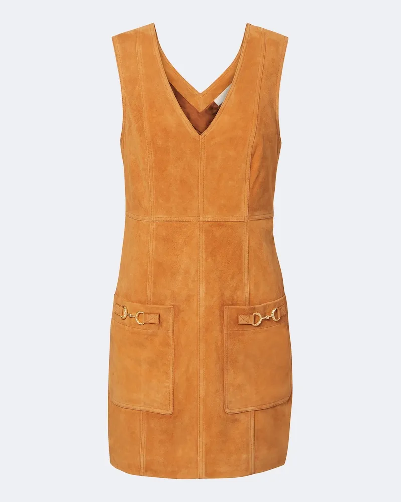 Ulla Johnson Abito corto Sloane in suede Marrone