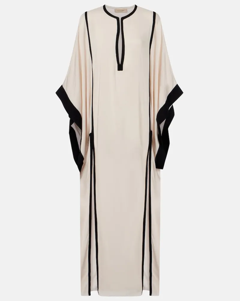 Adriana Degreas Caftano a righe Beige