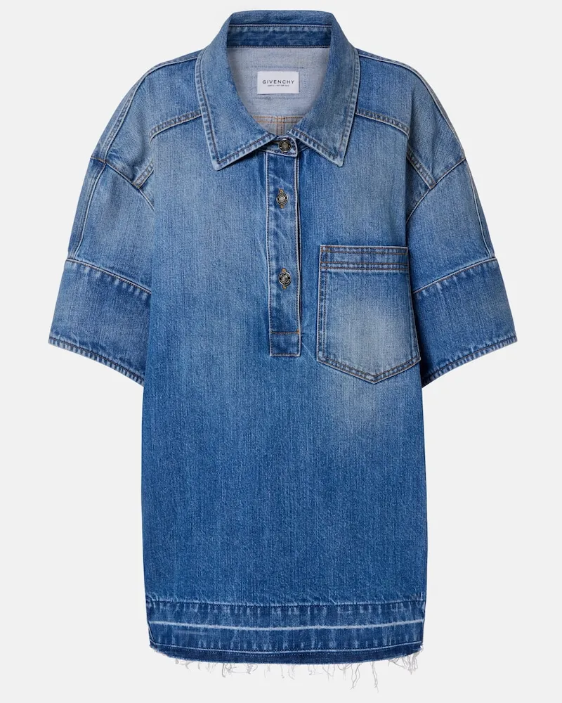 Givenchy Abito corto di jeans oversize Blu