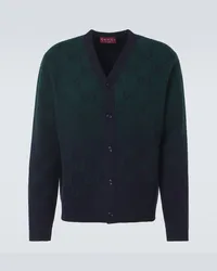 Gucci Cardigan in jacquard di lana Verde