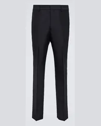 Prada Pantaloni slim in misto lana e mohair Blu