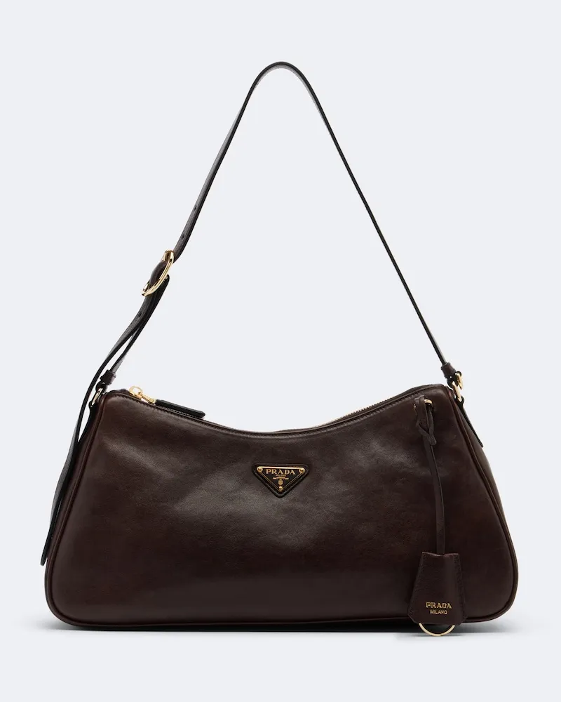 Prada Borsa a spalla Prada Aimée Large in pelle Marrone