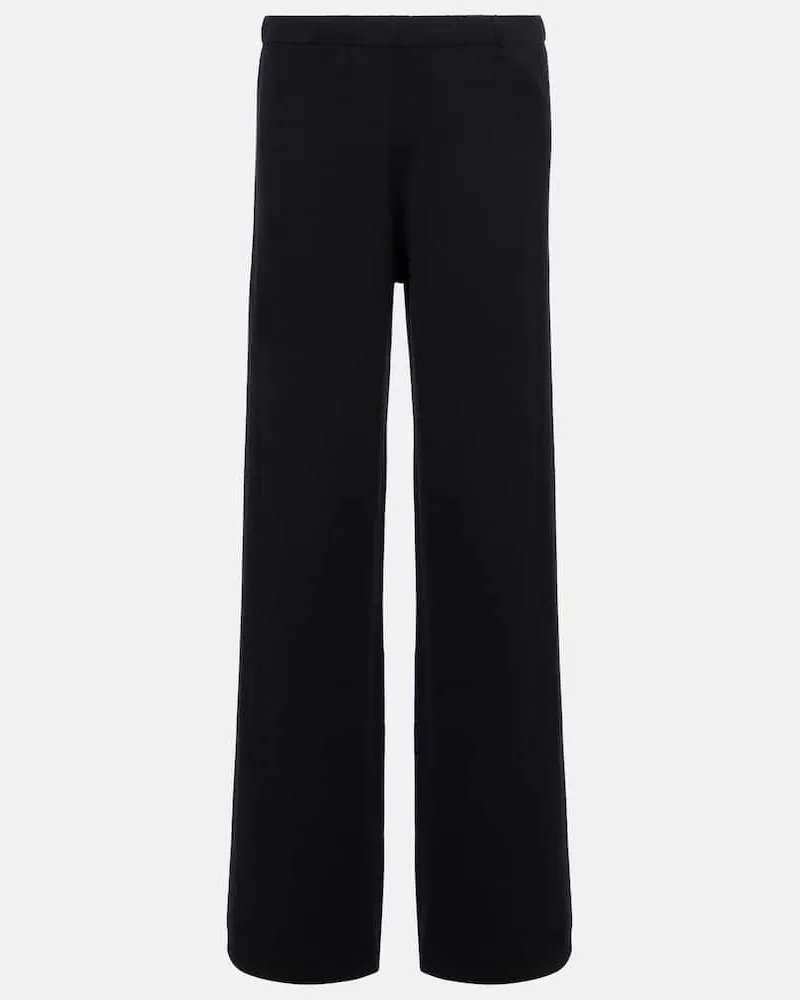 Lisa Yang Pantaloni Aina in cotone e cashmere a gamba larga Nero