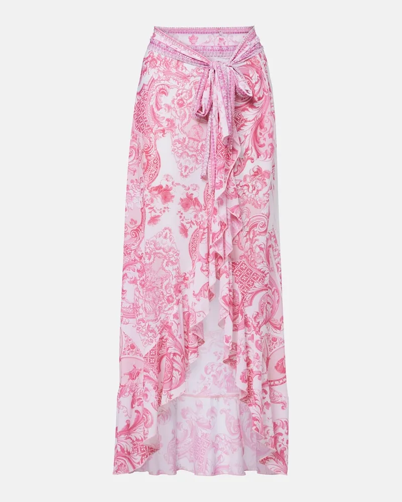 Camilla Copricostume in jersey con stampa Rosa