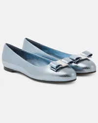 Ferragamo Ballerine Varina in pelle stampata Blu