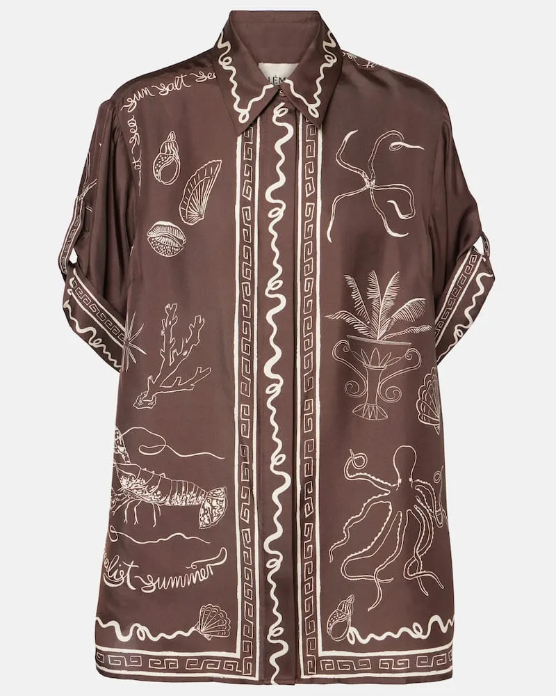 ALEMAIS AlÃ©mais Camicia Sammy in seta con stampa Marrone