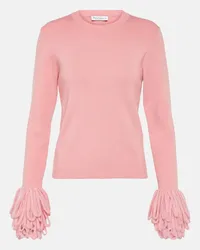 J.W.Anderson Pullover in misto lana con frange Rosa