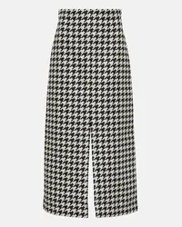 Burberry Gonna lunga in twill pied-de-poule Nero