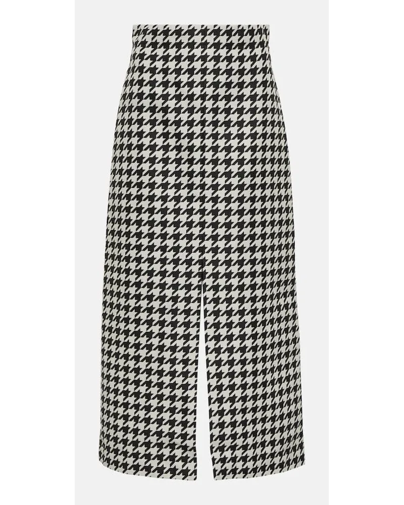 Burberry Gonna lunga in twill pied-de-poule Nero