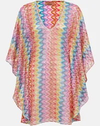 Missoni Caftano in lamé di misto cotone a zig-zag Multicolore