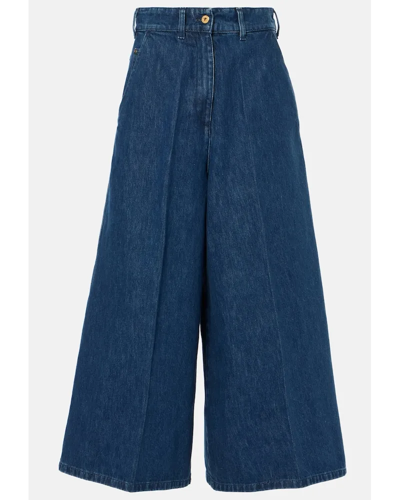Patou Jeans a gamba larga e vita alta Blu