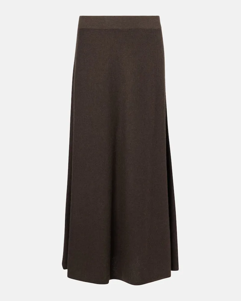 Lisa Yang Gonna lunga Torie in maglia di cashmere Marrone