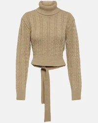 Maison Margiela Pullover cropped in misto lana Beige