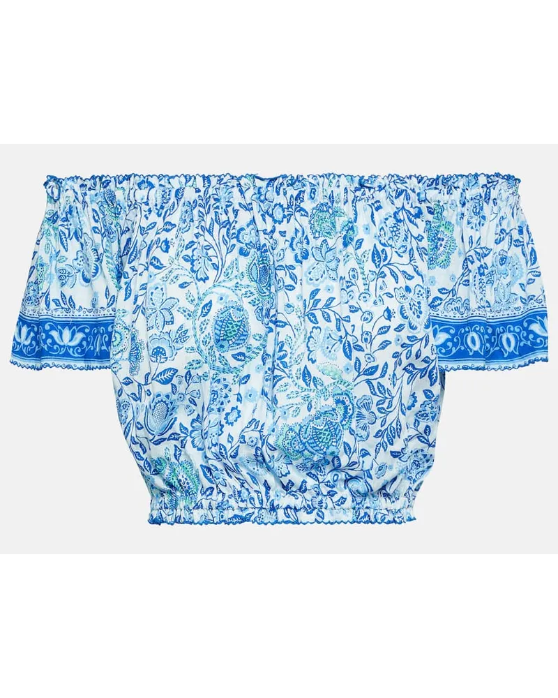 Poupette St Barth Top Camila con stampa Blu