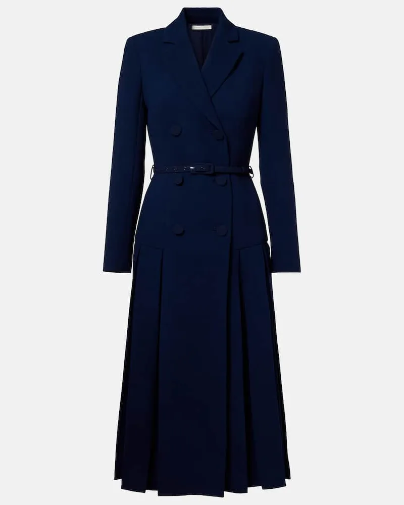 EMILIA WICKSTEAD Abito midi Chaney in crÃªpe di lana Blu