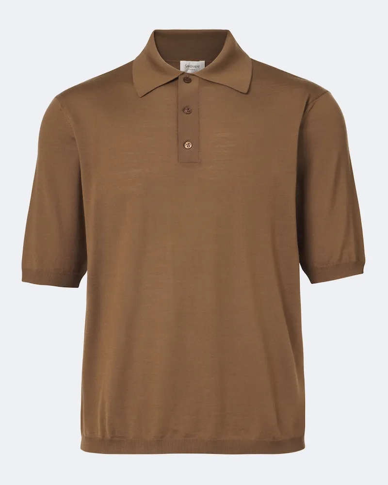 Saint Laurent Polo in lana Marrone