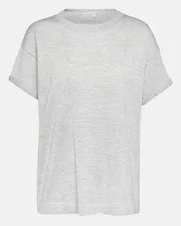 Brunello Cucinelli T-shirt in misto cashmere Grigio