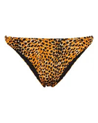 Ganni Slip bikini con stampa leopardata Multicolore