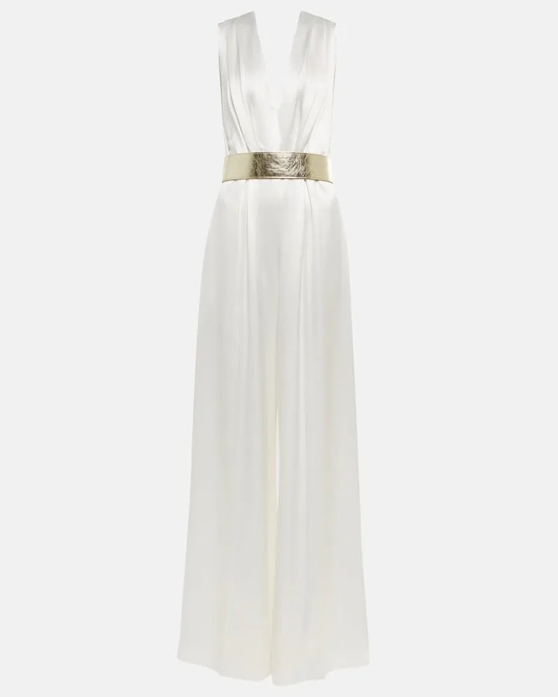 COSTARELLOS Jumpsuit Keaton in raso Bianco
