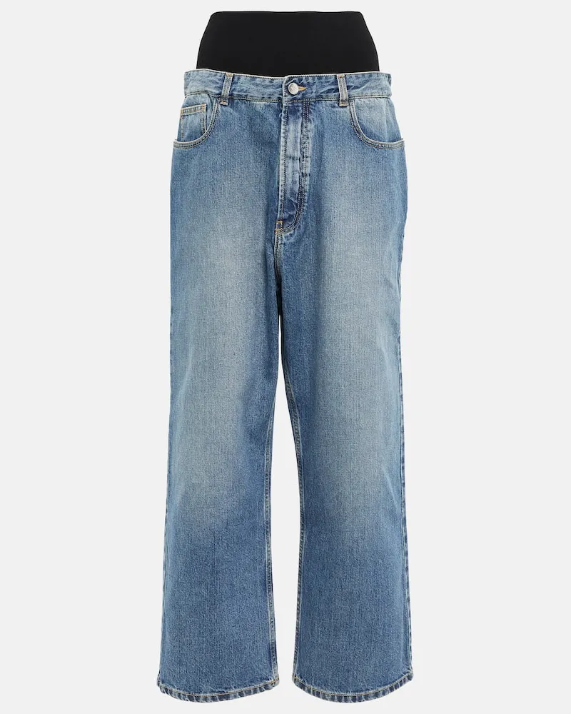 Alaïa AlaÃ¯a Jeans a gamba larga Blu