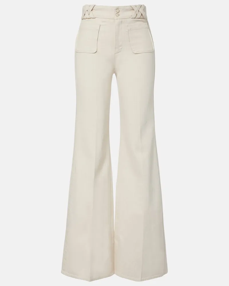 Dorothee Schumacher Pantaloni Summer Of Love flared in cotone e lino Beige