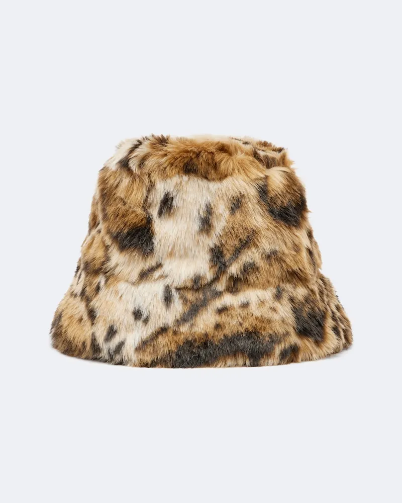 Etro Cappello da pescatore con stampa leopardata Marrone
