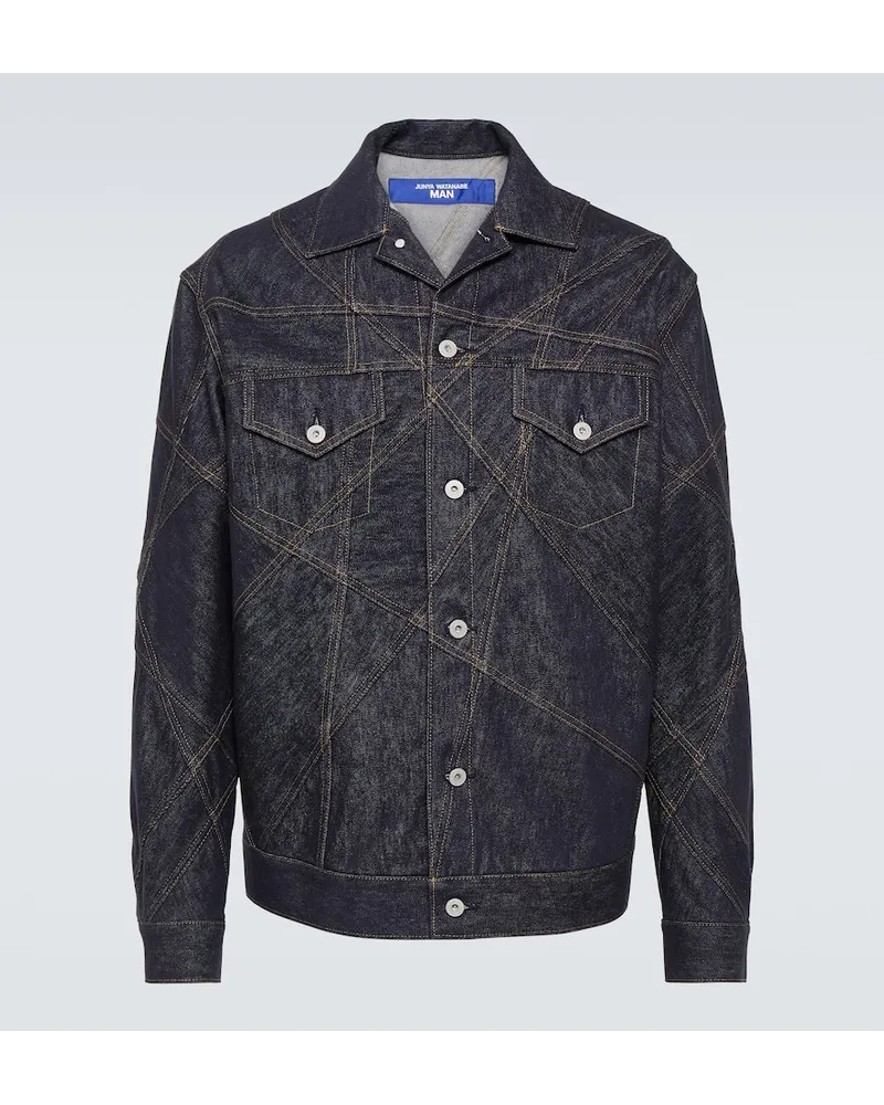 Junya Watanabe Giacca di jeans con ricamo Blu
