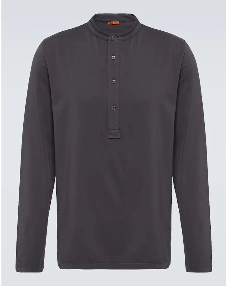 BARENA Top con bottoni in cotone Blu