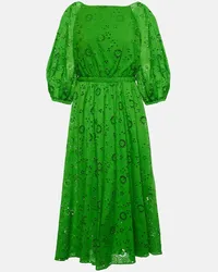 Carolina Herrera New York Abito midi in cotone Verde